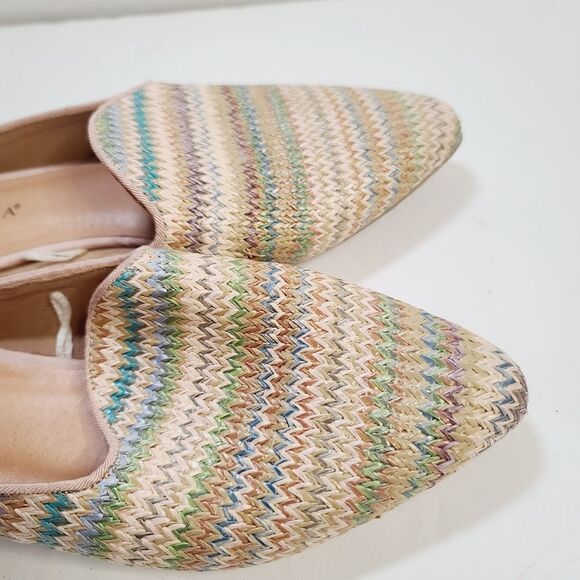 Colorful Boho Woven Straw Slip on Serra Mule Flats size 8 - Picture 10 of 10